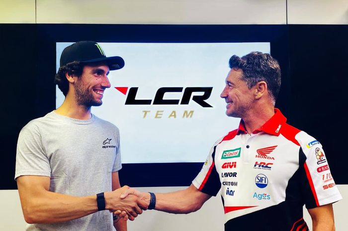 Alex Rins dan Bos LCR Honda, Luchi Cecchinello usai menyapakati kerjasama hingga MotoGP 2024