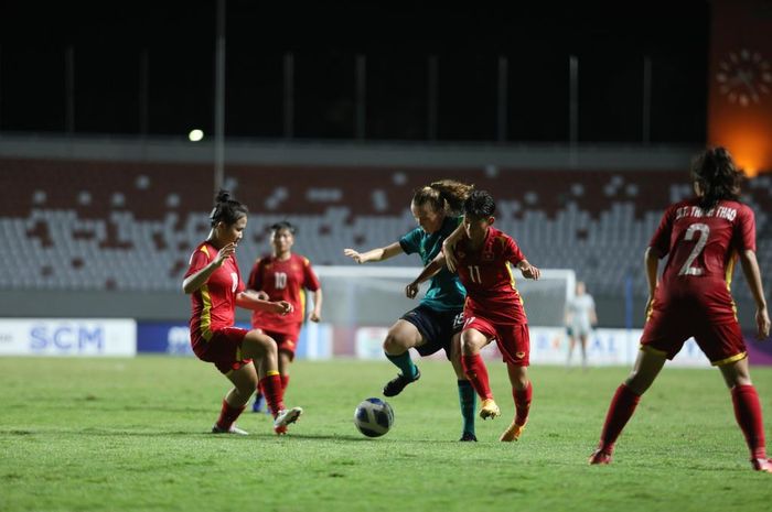 Pertandingan Australia melawan Vietnam di Final Piala AFF U-18 Wanita 2022.