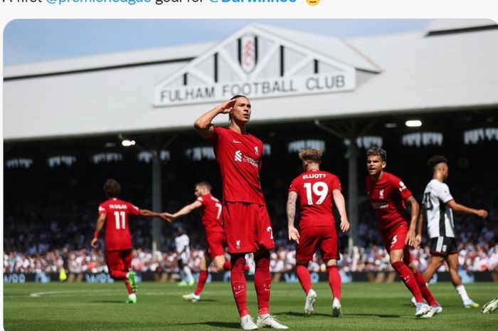 Gol cantik Darwin Nunez dan Mohamed Salah berhasil menyelatmakan Liverpool dari kekalahan.