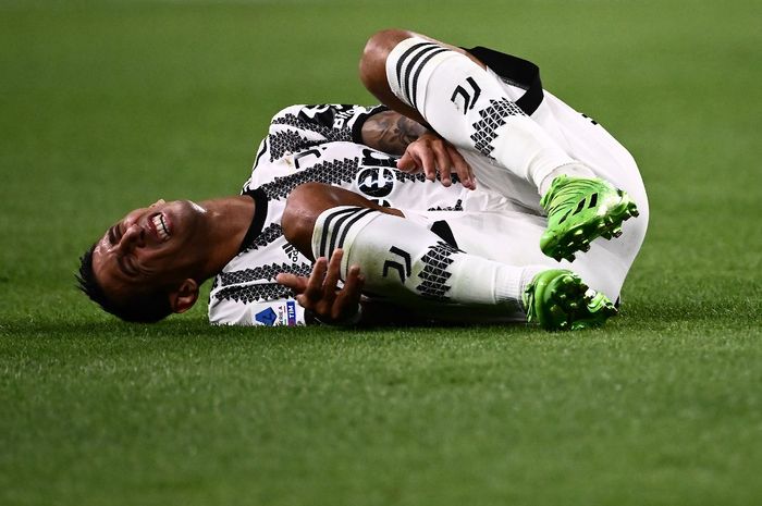 Angel Di Maria alami cedera dalam duel Liga Italia antara Juventus vs Sassuolo di Allianz Stadium Turin (15/8/2022).