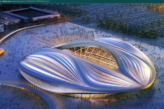 Penampakan salah satu venue Piala Dunia 2022 yang diselenggarakan di Qatar.