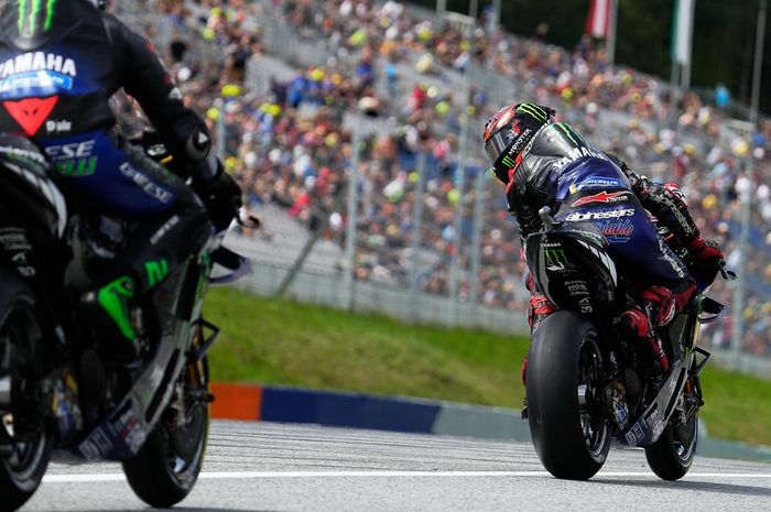 Pembalap Monster Energy Yamaha, Fabio Quartararo, pada latihan bebas MotoGP Austria di Red Bull Ring, Austria, 20 Agustus 2022