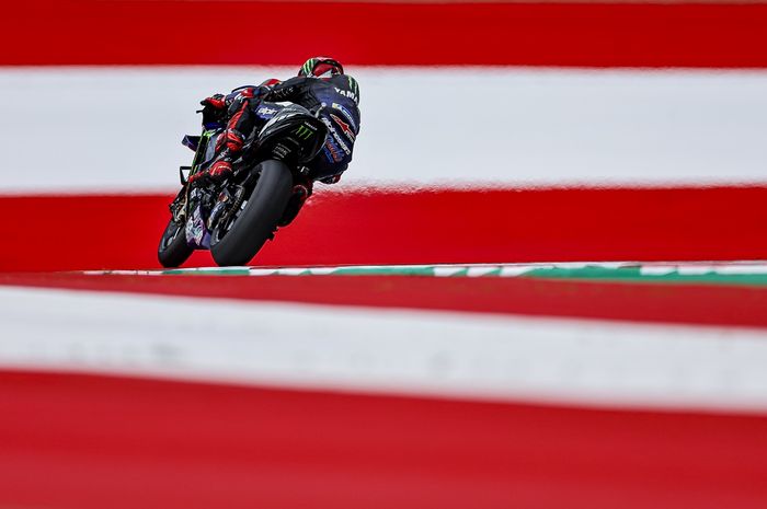 Pembalap Monster Energy Yamaha, Fabio Quartararo, saat kualifikasi MotoGP Austria di Red Bull Ring, Austria, 20 Agustus 2022.