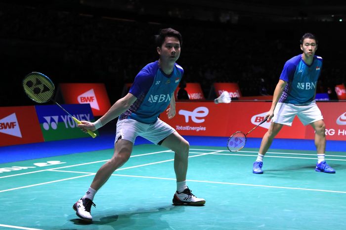 Salah satu pasangan ganda putra Indonesia di ajang Kejuaraan Dunia 2022, Marcus Fernaldi Gideon/Kevin Sanjaya Sukamuljo.