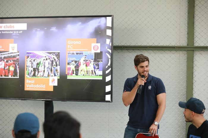 Rodrigo Gallego, Delegate of LaLiga Global Network, Indonesia, berbicara dalam jumpa media untuk menyambut LaLiga 2022-2023 di Jakarta (24/8/2022).