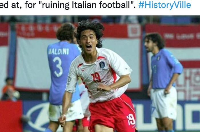 Ahn Jung-hwan, pencetak gol emas Korea Selatan ke gawang Italia pada babak 16 Besar Piala Dunia 2002 