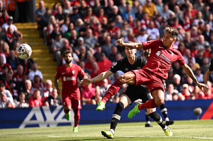 Roberto Firmino turut menyumbang dua gol dalam kemenangan telak 7-0 Liverpool atas Bournemouth di Stadion Anfield, Sabtu (27/8/2022) malam WIB.