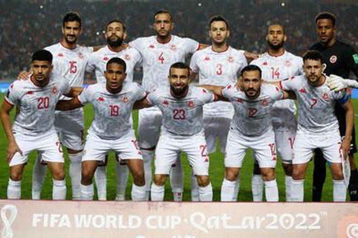 Tim nasional Tunisia saat memastikan diri lolos ke Piala Dunia 2022.