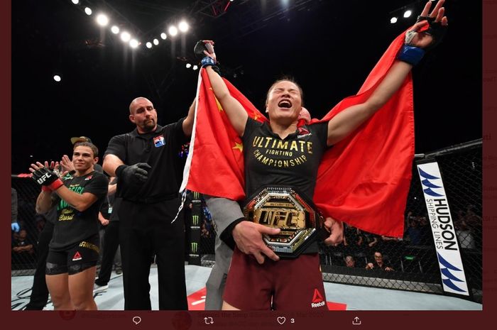 Zhang Weili menjadi juara UFC pertama yang berasal dar  China saat mengalahkan Jessica Andrade di UFC Shenzhen pada 31 Agustus 2019