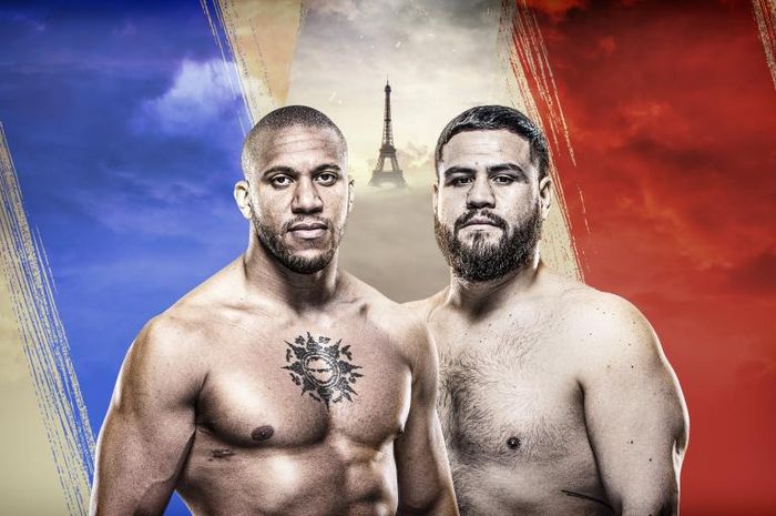 Poster duel main event UFC Paris 2022 antara Cyril Gane vs Tai Tuivasa