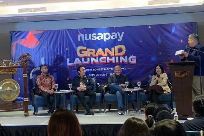 Grand launching Nusapay di kawasan Gading Serpong, Tangerang, Kamis (1/9/2022)