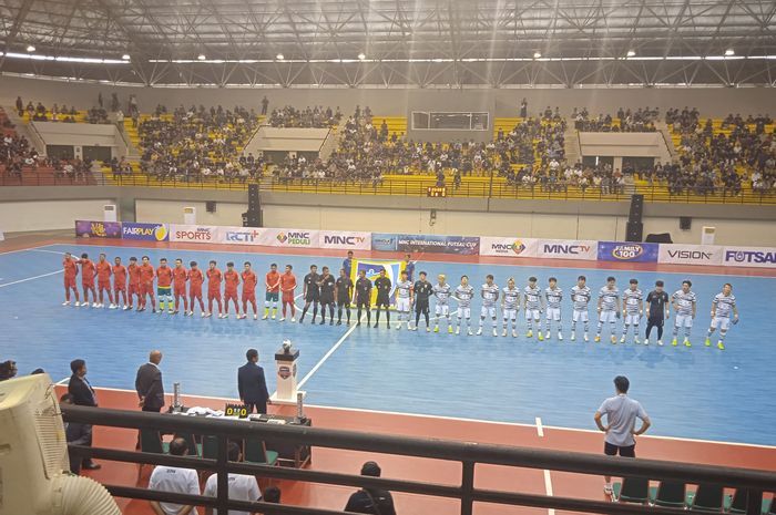 Suasana pertandingan timnas futsal Indonesia lawan Korea Selatan di GOR Amongrogo, Yogyakarta, Selasa (6/9/2022)