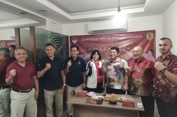 Sesi jumpa pers Kejurnas Shokaido 2022 di Jakarta Selatan