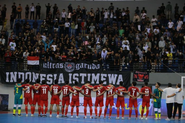 Timnas Futsal Indonesia menghadapi Korea Selatan dalam laga pertama MNC International Futsal Cup 2022 di GOR Amongrogo, Yogyakarta, Selasa (6/9/2022).