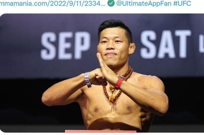 Jagoan kelas welter, Li Jingliang, yang kalah kontroversial dari Daniel Rodriguez di UFC 279, Minggu (11/9/2022) WIB di Las Vegas.