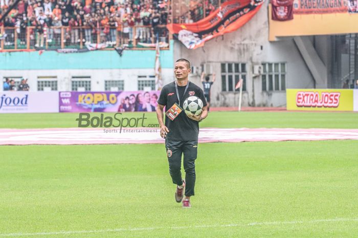 Ismed Sofyan saat menghadiri acara launching Persija Jakarta di Stadion Wibawa Mukti, Cikarang, Jawa Barat, 16 Juli 2022.