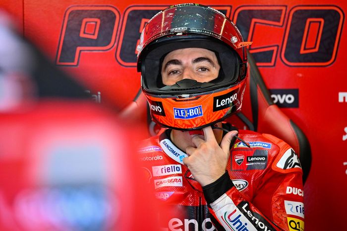 Pembalap Ducati Lenovo, Francesco Bagnaia pada sesi tes resmi di Sirkuit Misano, Italia pada 6-7 September 2022
