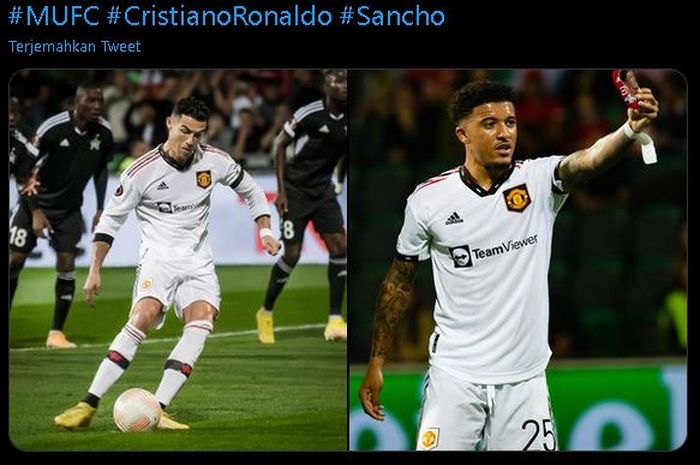 Dua penyerang Man United, Cristiano Ronaldo dan Jadon Sancho
