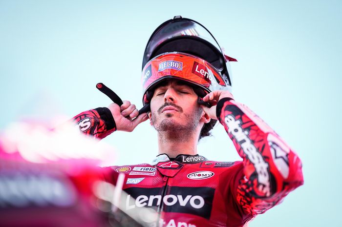Pembalap Ducati Francesco Bagnaia menjelang tampil pada sesi balapan MotoGP Jepang 2022, Minggu (25/9/2022)