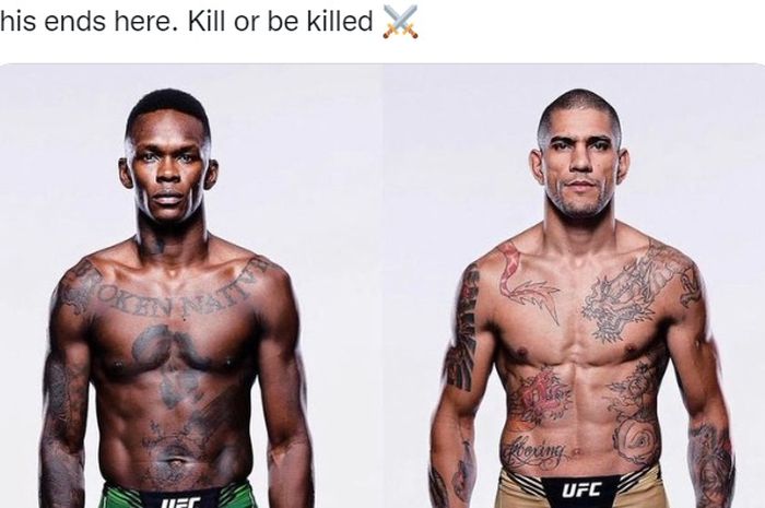 Israel Adesanya akan menghadapi jagoan yang pernah meng-KO dirinya, Alex Pereira, di UFC 281, 12 November 2022. 