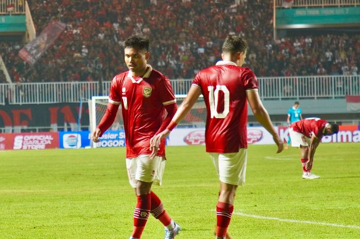 Penampilan Saddil Ramdani dalam laga FIFA Matchday antara Timnas Indonesia vs Curacao, Selasa (27/9/2022) di Stadion Pakansari.