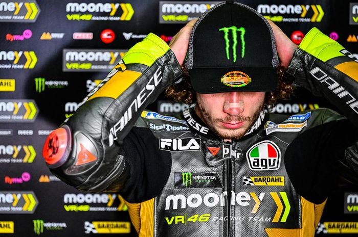 Pembalap MotoGP dari tim Mooney VR46 Racing Team, Marco Bezzecchi.
