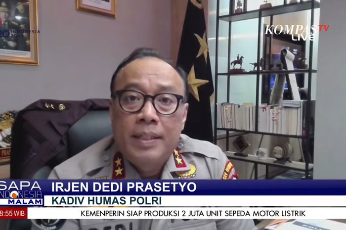 Kadiv Humas Polri, Dedi Prasetyo dalam acara Sapa Indonesia Malam, Kompas TV, pada Senin (10/10/2022) malam.