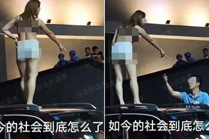 Wanita ini nekat buka baju usai pergoki suami selingkuh, aksinya auto bikin geger.