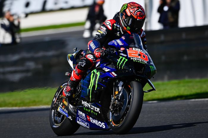 Pembalap Monster Energy Yamaha, Fabio Quartararo pada sesi latihan bebas MotoGP Australia 2022, Jumat (14/10/2022)