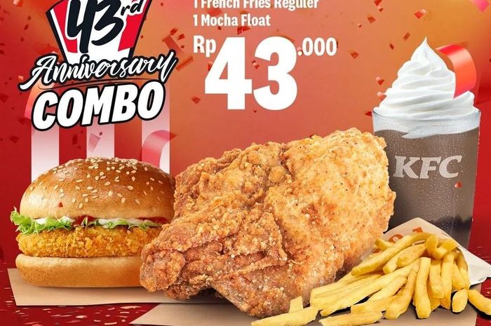 Promo HUT KFC, Belanja Paket Combo Makan Kenyang Hanya Rp43 Ribu ...