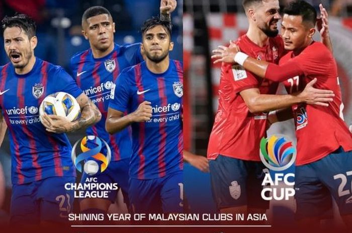 Dua klub asal Malaysia, Johor Darul Ta'zim (kiri) dan Kuala Lumpur City FC.