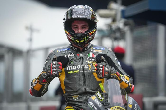 Pembalap Mooney VR46, Marco Bezzecchi, pada MotoGP Malaysia 2022