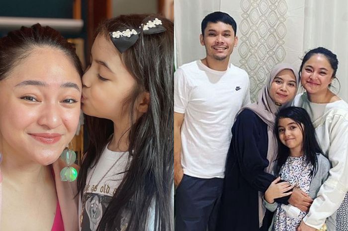 Marshanda bersama anaknya, Sienna, dan keluarga baru Ben Kasyafani