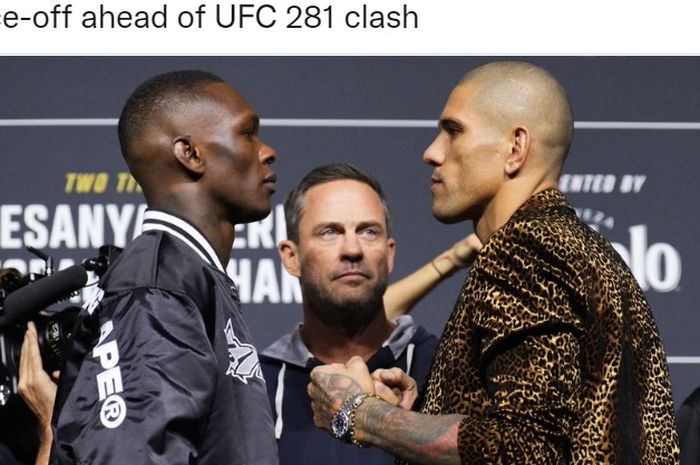 Israel Adesanya (kiri) dan Alex Pereira (kanan) yang bakal disabung di UFC 281.