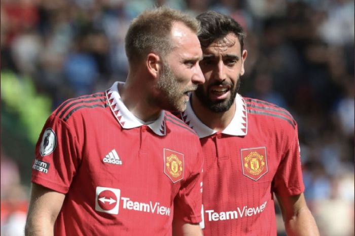 Dua gelandang Manchester United, yakni Christian Eriksen dan Bruno Fernandes.