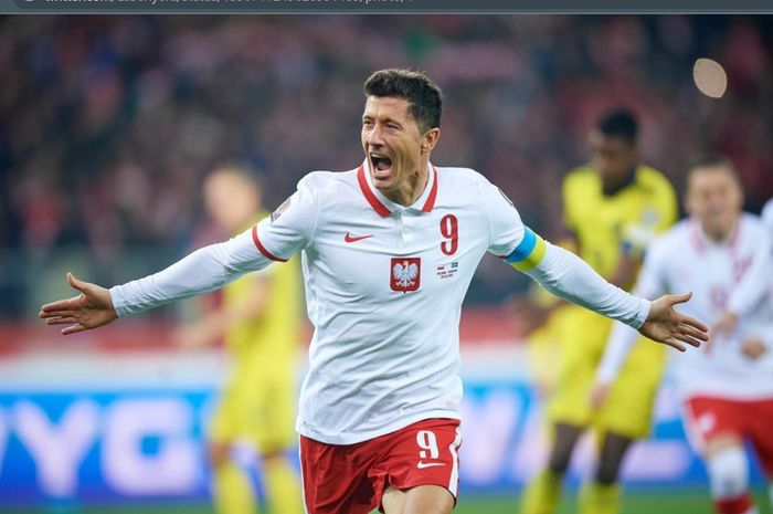 Kapten sekaligus penyerang timnas Polandia, Robert Lewandowski.