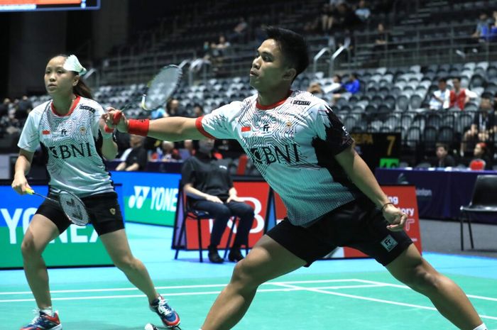 Pasangan ganda campuran Indonesia, Amri Syahnawi/Winny Oktavina Kandow pada pertandingan babak pertama Australian Open 2022, Selasa (15/11/2022)