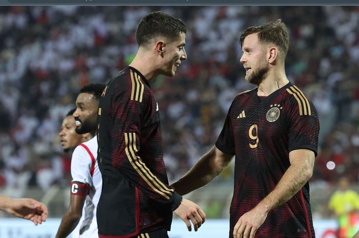 Penyerang debutan timnas Jerman, Niclas Fuellkrug mencetak gol kemenangan dalam laga melawan Oman.