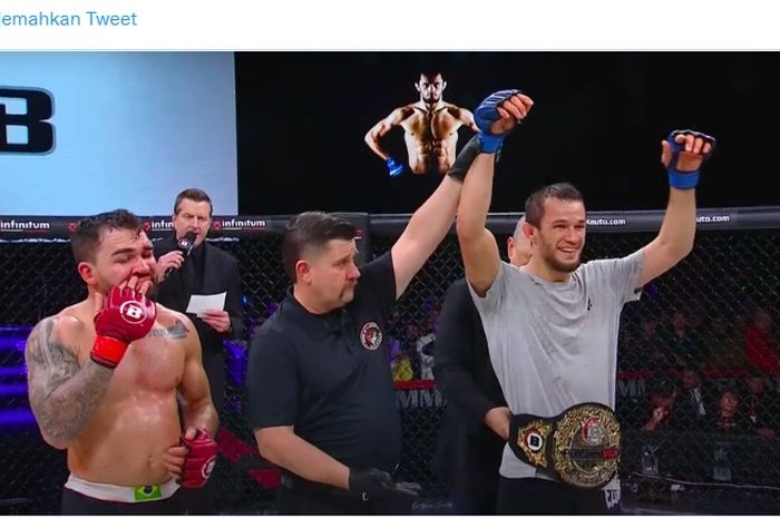 Momen Usman Nurmagomedov sepupu legenda UFC, Khabib Nurmagomedov ditahbiskan jadi raja baru kelas ringan Bellator.