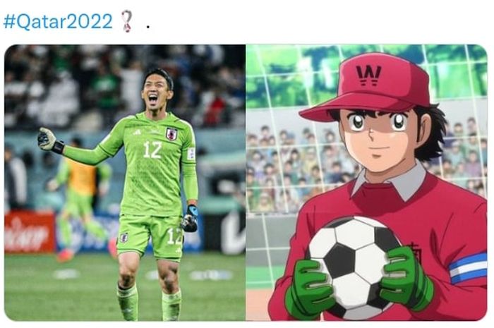 Kiper timnas Jepang, Shuichi Gonda, tampil perkasa lawan timnas Jerman di Piala Dunia 2022 hingga disamakan dengan tokoh anime Genzo Wakabayashi.