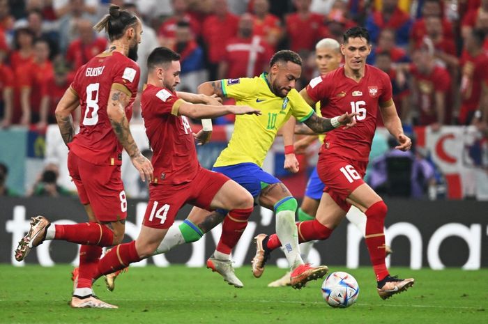 Neymar dalam laga brasil vsSerbia