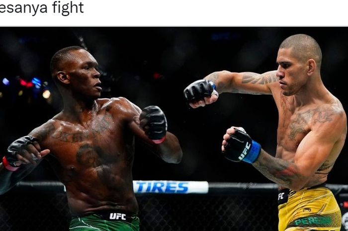 Israel Adesanya (kiri), dan Alex Pereira (kanan) kala berbagi oktagon di UFC 281.