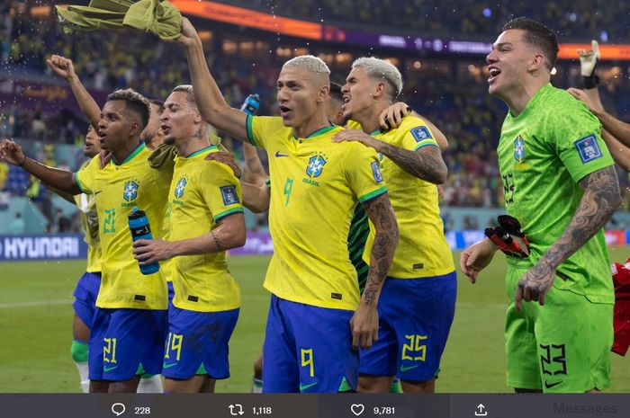 Nama pemain, nomor punggung timnas Brasil di Piala Dunia 2022.