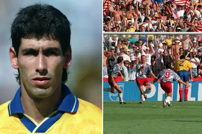 Bek Kolombia, Andres Escobar (foto kiri), mencetak gol bunuh diri saat melawan Amerika Serikat di fase grup Piala Dunia 1994 (foto kanan) yang harus dibayar dengan nyawanya.