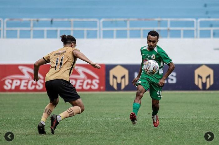 Suasana laga lanjutan Liga 1 2022-2023 antara Bhayangkara FC dan PSS Sleman, di Stadion Jatidiri, Semarang, Jawa Tengah, Senin (5/12/2022).