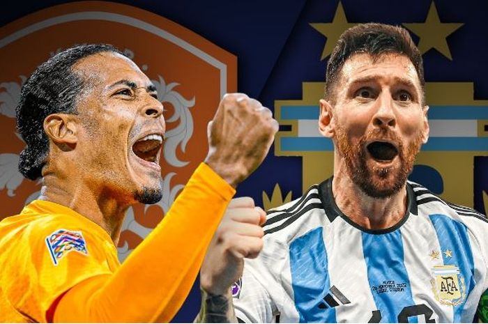Virgil van Dijk (kiri) dari Belanda dan Lionel Messi dari Argentina bakal saling bentrok di babak perempat final Piala Dunia 2022.