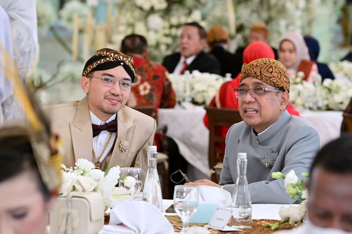 Bhre Cakrahutomo Wira Sudjiwo di pernikahan Kaesang dan Erina Gudono di Pura Mangkunegaran, Solo pada Minggu (11/12/2022).
