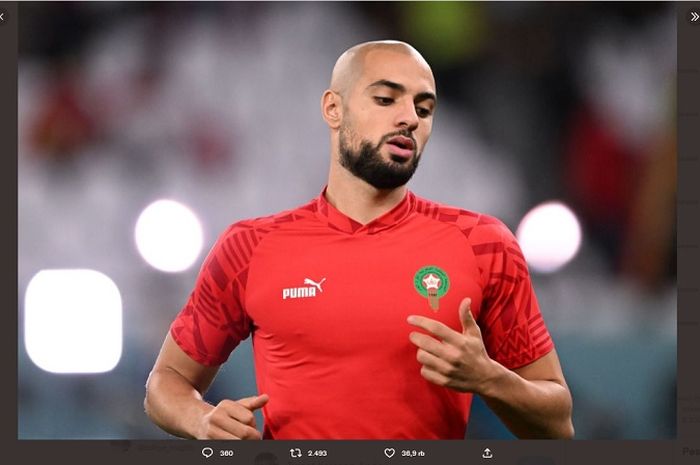 Gelandang bertahan Maroko di Piala Dunia 2022 Qatar, Sofyan Amrabat.