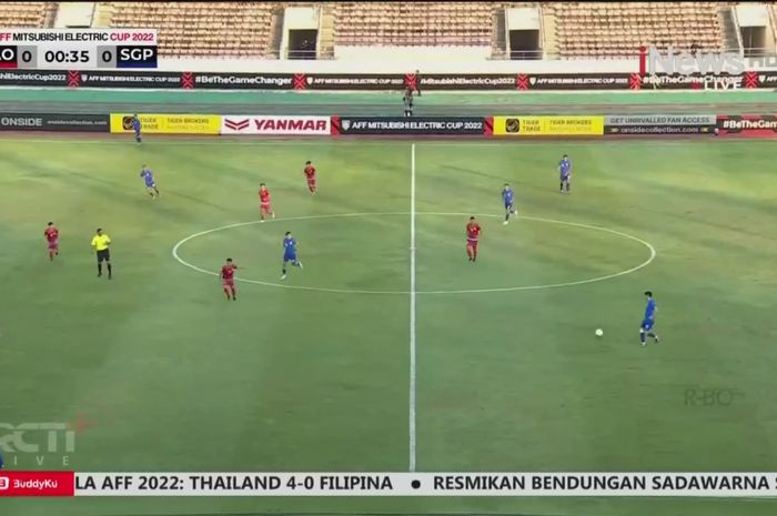 Laga Grup B Piala AFF 2022 antara Laos vs Singapura berlangsung di National Stadium KM16, Laos, Selasa (27/12/2022).