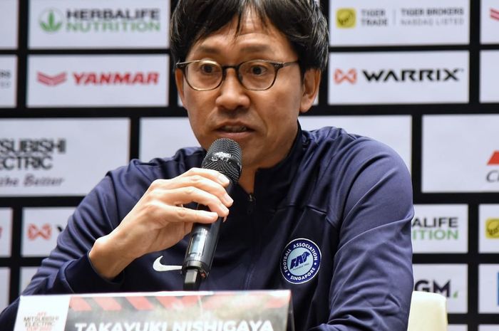 Pelatih timnas Singapura, Takayuki Nishigaya.